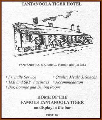 D�pliant de l'h�tel australien de Tantanoola
