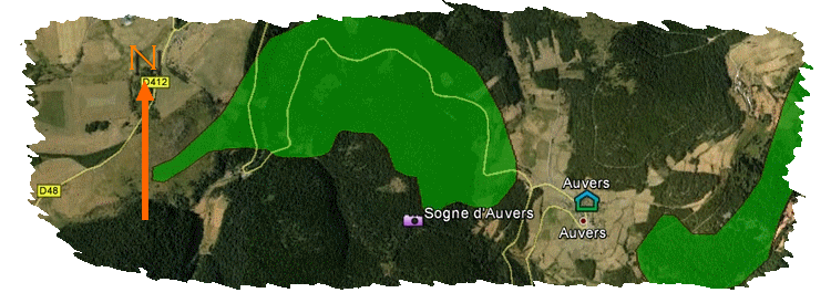 transposition des for�ts des cartes de Cassini sur Google Earth