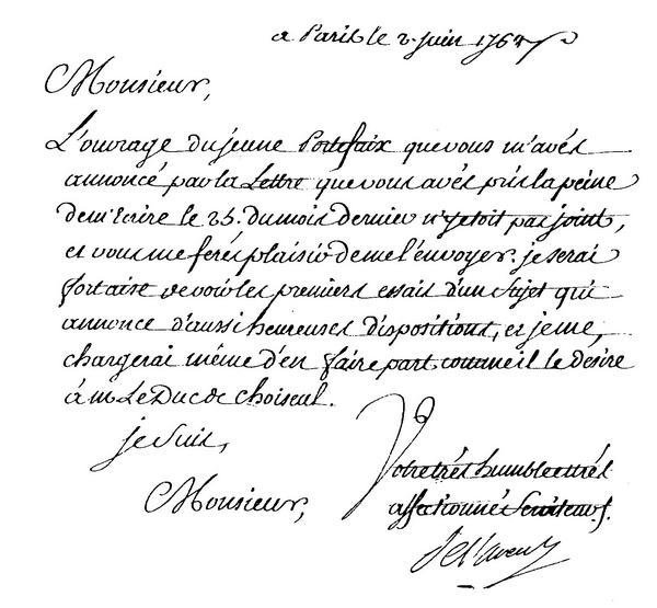 Copie de la lettre de monsieur de l'Averdy